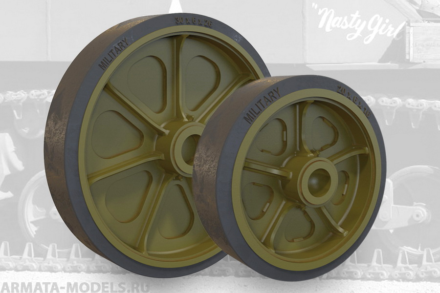 35002FURY Сварные катки для  US light tank M3/M3A1/M5 welded roadwheels w/blanked holes set