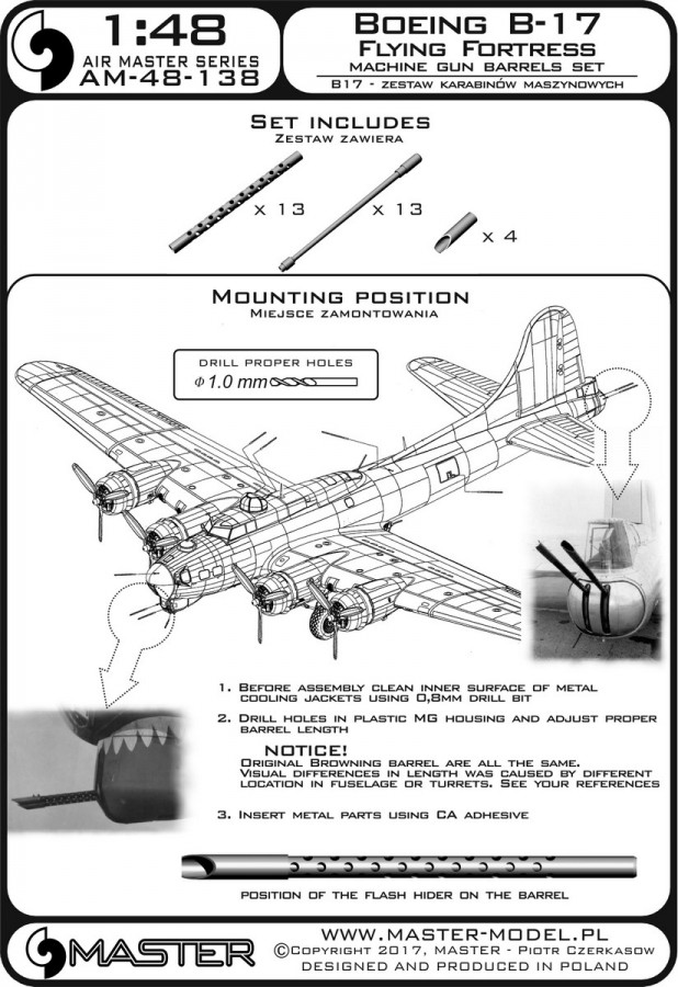 AM-48-138 Стволы американского пулемета cal. 50 Browning M2 для самолета Boeing B-17 quot;Flying Fortressquot;