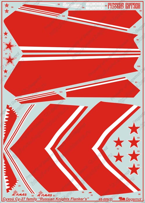 48006 Декаль Сухой Русские Витязи