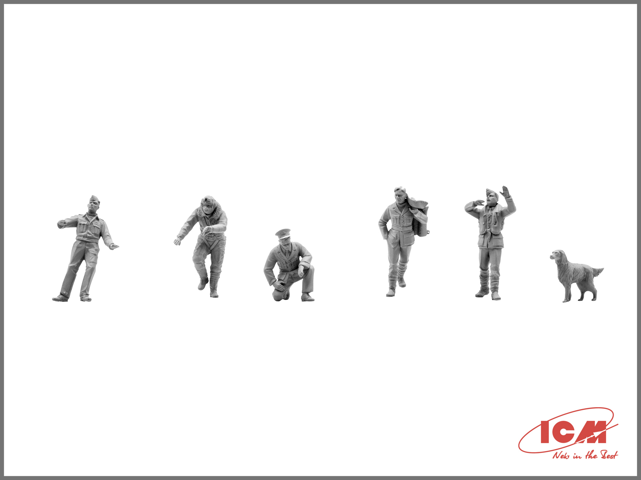 Набор фигурок 48081 Фигуры Пилоты и техники ВВС Великобритании (1939-1945) ICM