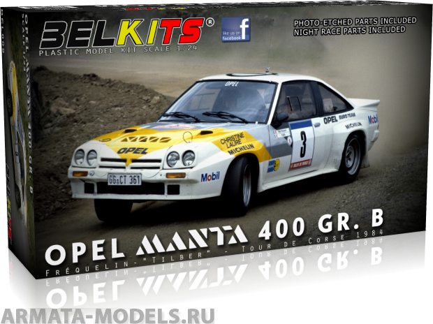 BEL008 Модель автомобиля  OPEL MANTA 400 CORSE 1984 Belkits