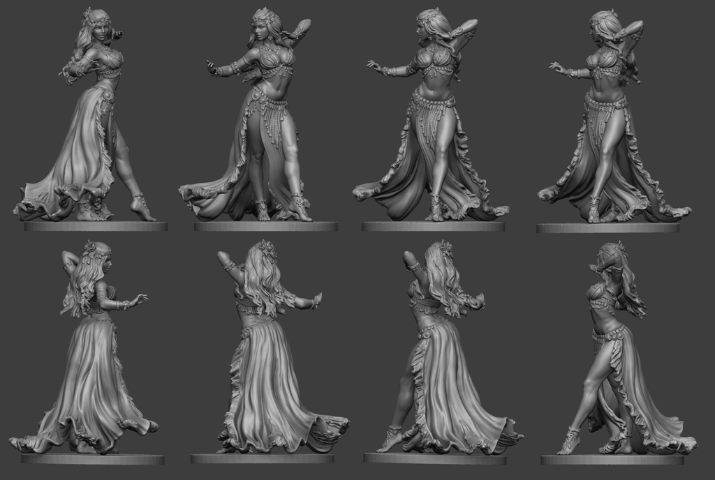 CHM-75022. Восточный танец: Девушка №2. 75 мм. Материал - смола Chronos Miniatures