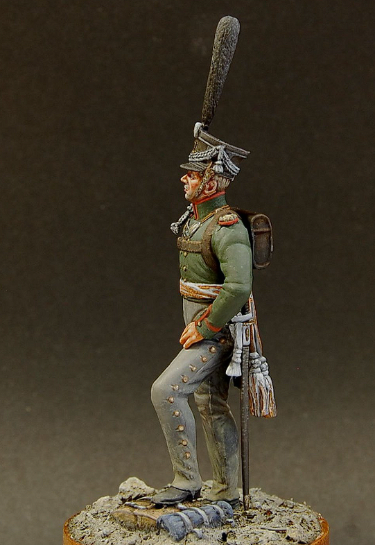 CHM-54097. Обер-офицер гренадерских полков и рот, Россия 1812-15 гг. 54 мм. Материал – смола. Chronos Miniatures