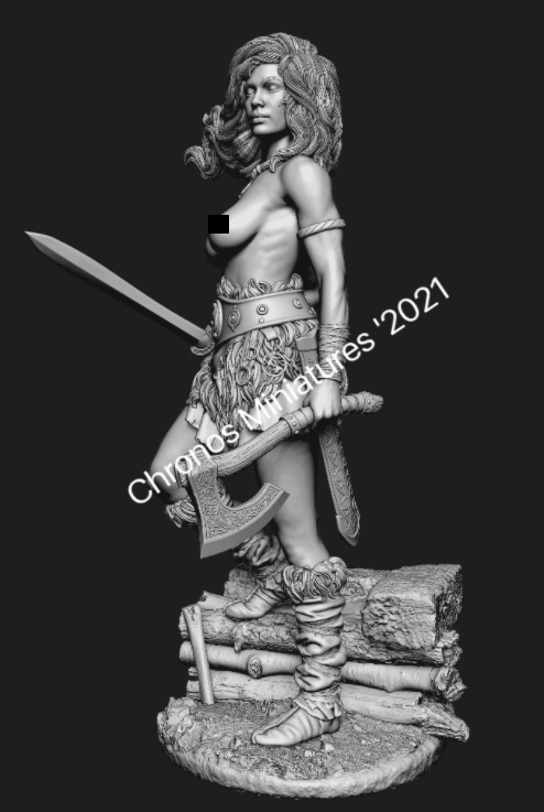 CHM-54249. Миры Фэнтези: Кельтская женщина-воин. 54 мм. Материал - смола. Chronos Miniatures