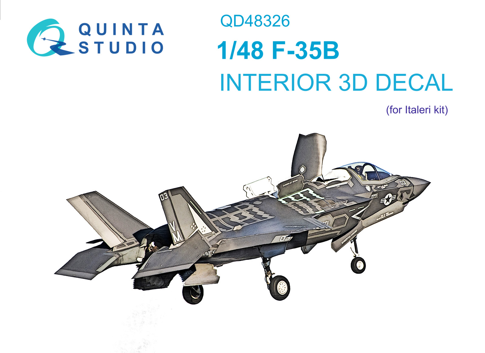 QD48326 3D Декаль интерьера кабины F-35B (Italeri)