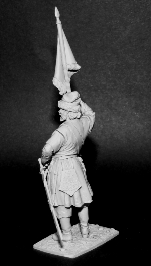 CHM-54126(M). Подпрапорщик рейтарских полков, Россия 1655-99 гг. 54 мм. Материал - белый металл. Chronos Miniatures