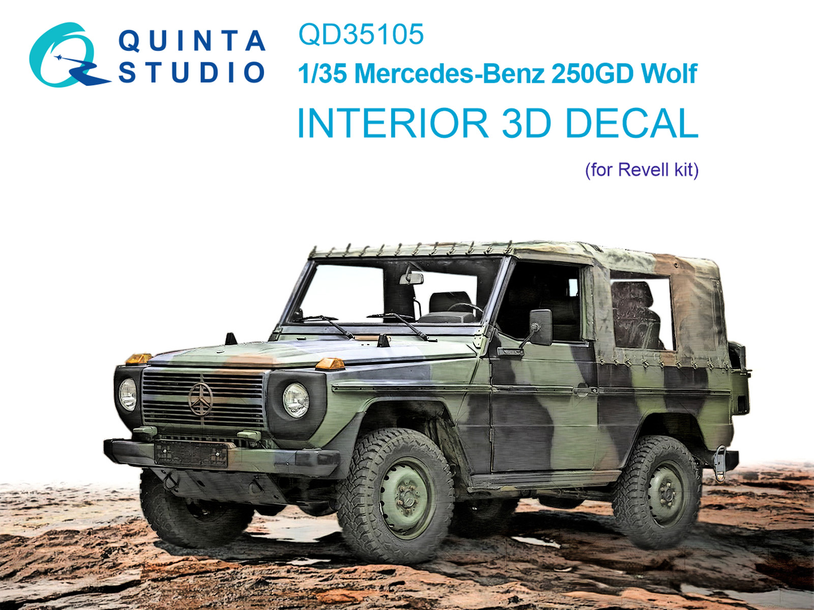 QD35105 3D Декаль интерьера кабины Mercedes-Benz 250GD Wolf (Revell)