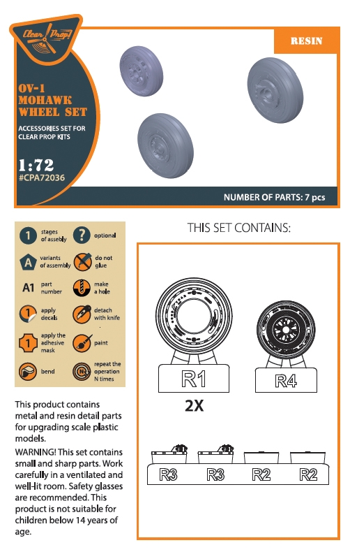 CPA72036 Колеса шасси OV-1 Grumman, Mohawk