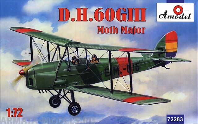 АМ72283 Самолет DH60G3 Moth Major Amodel