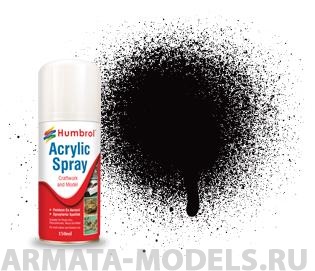 AD6085 Краска акриловая No 85 Черный полу-Матовый - Modellers Spray 150 ML