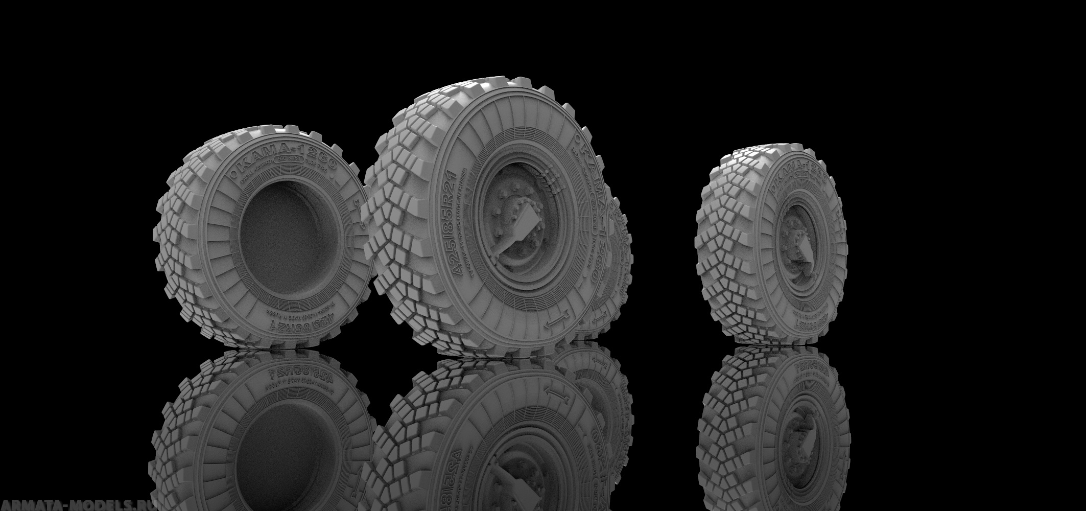 AM3637 Колеса под нагрузкой К-4350 Мустанг, 1/35