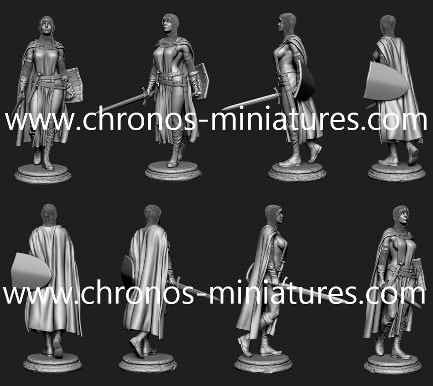 CHM-54303(M). Миры Фэнтези: Тёмная Жанна. Материал - белый металл. Chronos Miniatures