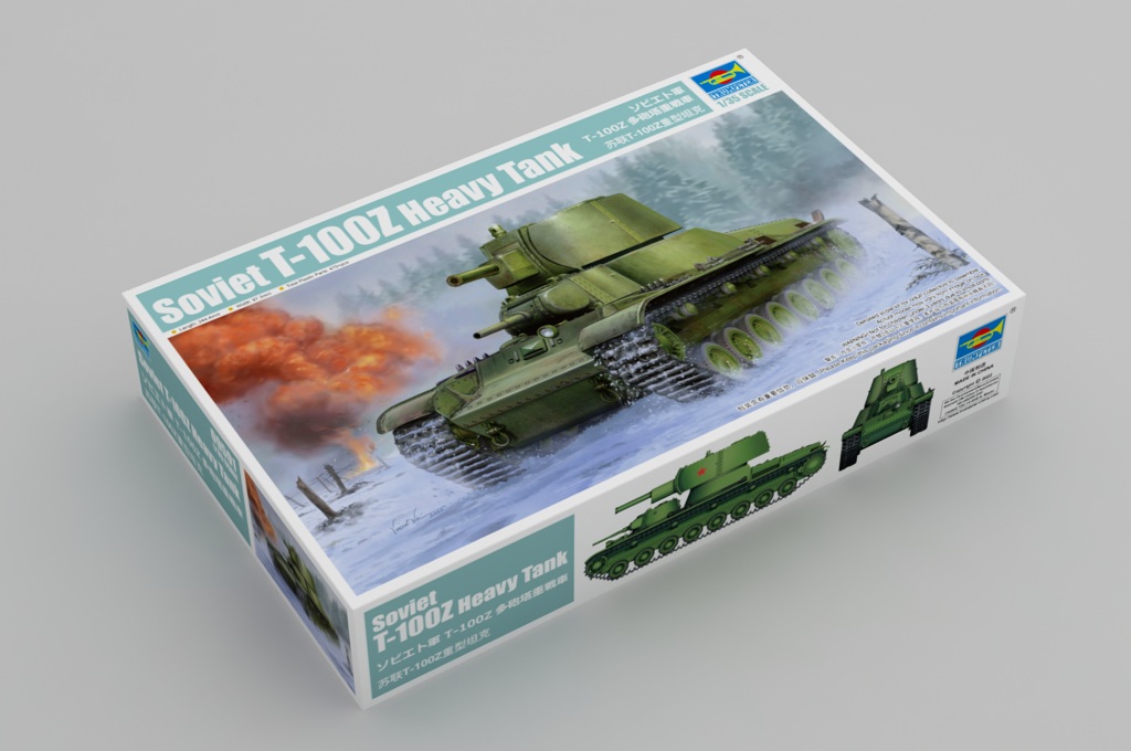 09591P Сборная модель Soviet T-100Z Heavy Tank Trumpeter