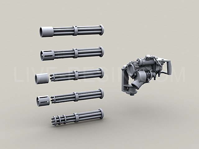 LRE35105 Набор блоков стволов для Minigun M134D (состоящие из одной детали и улучшенной детализации из двух деталей, которые требуют сборки)