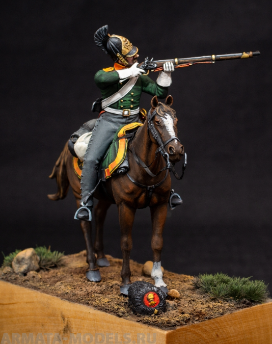 CHM-54190. Рядовой армейских драгунских полков, Россия 1812-14 гг.. 54 мм. Материал -смола. Chronos Miniatures