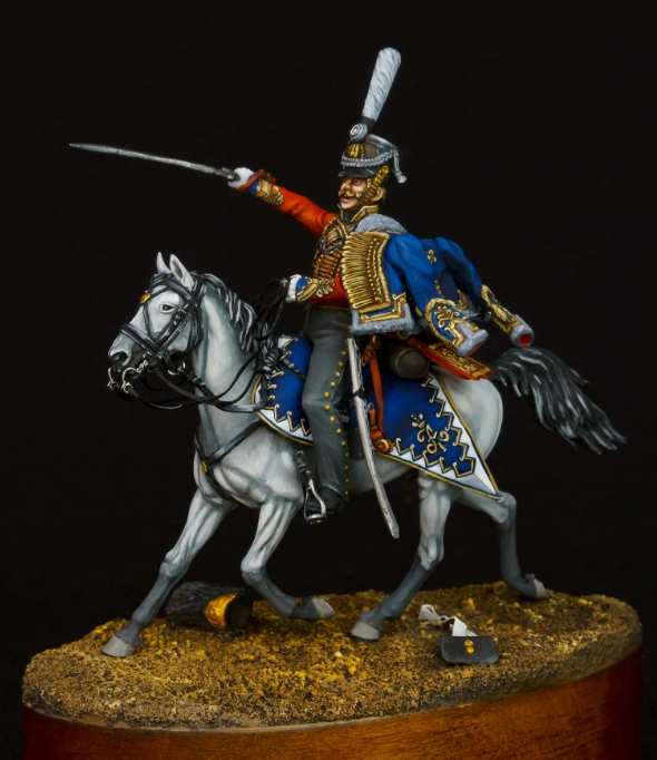 CHM-54233. Обер-офицер армейских гусарских полков, Россия 1812-14 гг.  54 мм. Материал - смола. Chronos Miniatures