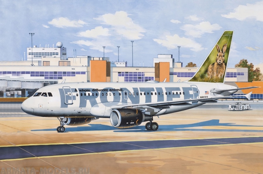 ЕЕ14434 Авиалайнер А-318 Frontier Заяц Восточный экспресс