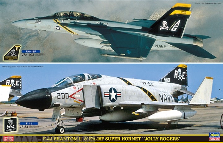 52147 Cамолеты F-4J PHANTOM II and F/A-18F SUPER HORNET JOLLY ROGERS Two kits   (HASEGAWA) 1/72 Hasegawa