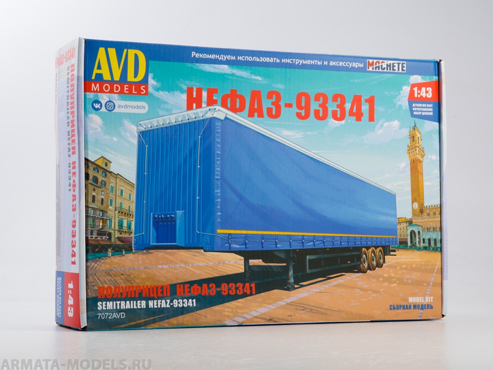 7072AVD Сборная модель Полуприцеп НЕФАЗ-93341 AVD Models