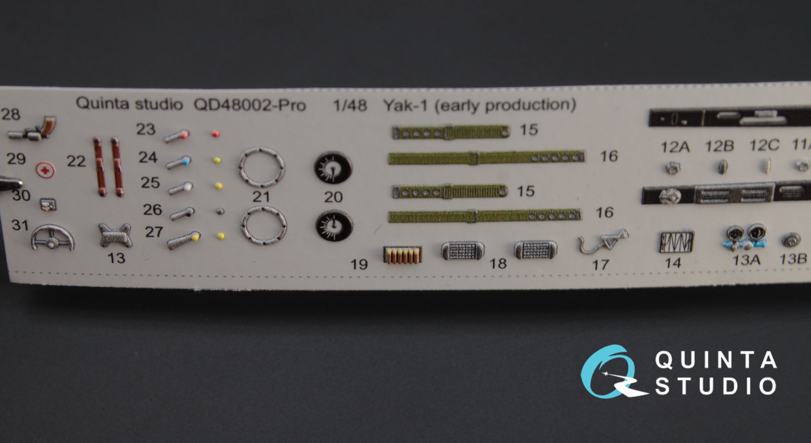 QD48002Pro 3D Декаль интерьера кабины Як-1 (ранние серии) (для модели Моделсвит/ЮФ)