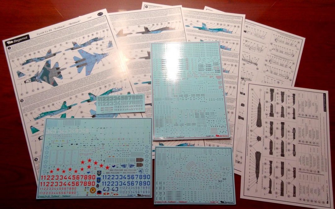 72-067 Декаль Сухой Су-34 1/72 Begemot