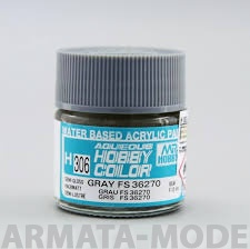 H306  Краска водоразбавляемая художественная т.м. MR.HOBBY  10мл  GRAY FS36270