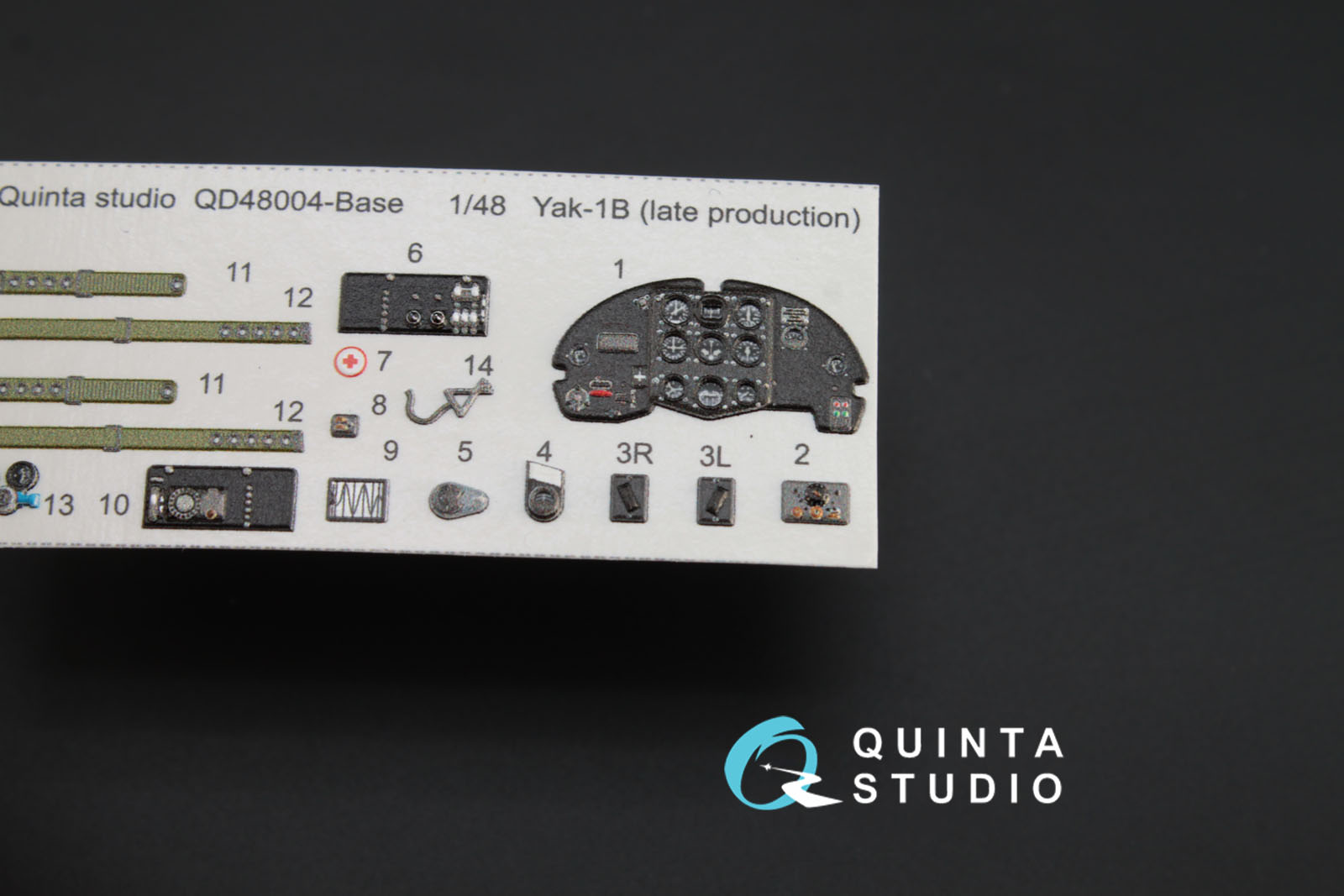 QD48004Base 3D Декаль интерьера кабины Як-1Б (для модели Моделсвит)