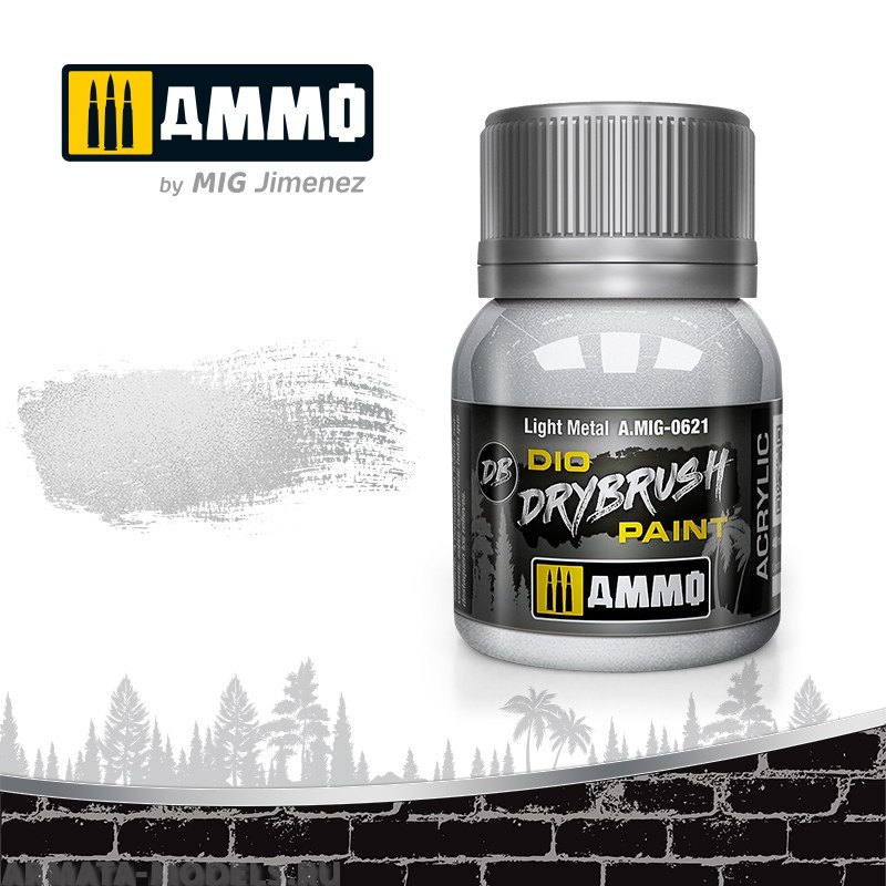 AMIG0621 Ammo Mig Краска акриловая DRYBRUSH  Light Metal