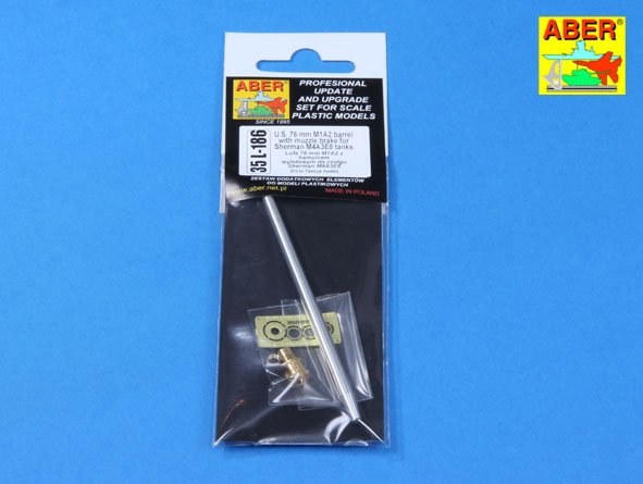 ABR-35-L-186  Дополнения для  U.S. 76 mm M1A2 barrel with muzzle brake for Sherman M4A3E8 tank для Tamiya 1/35
