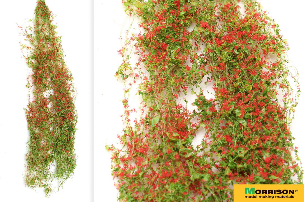 140cvn002 Цветочные вьюны для диорамы. Красные.