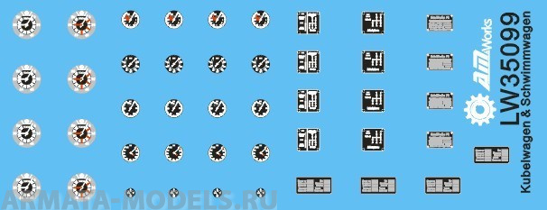LW35099 Vehicle Dials and Placards Kubelwagen & Schwimmwagen