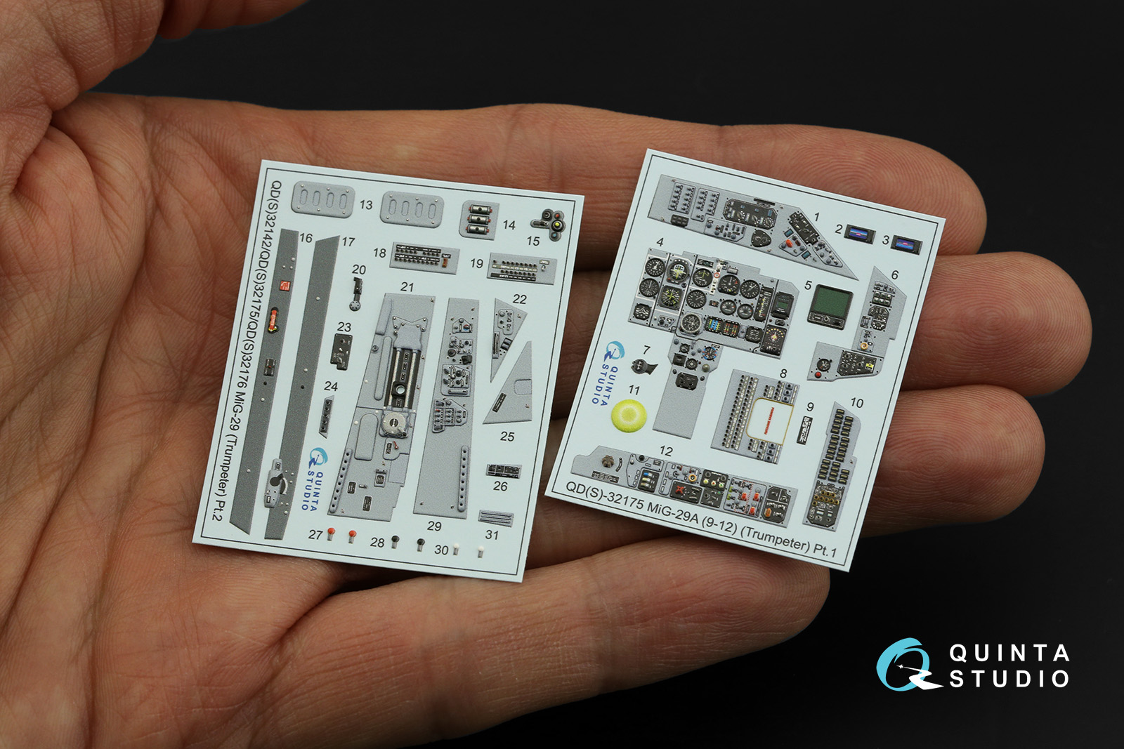 QDS-32175 3D Декаль интерьера кабины МиГ-29 9-12 (Trumpeter) (Малая версия)