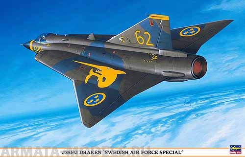 09837 Самолет J35 F\J Draken Hasegawa