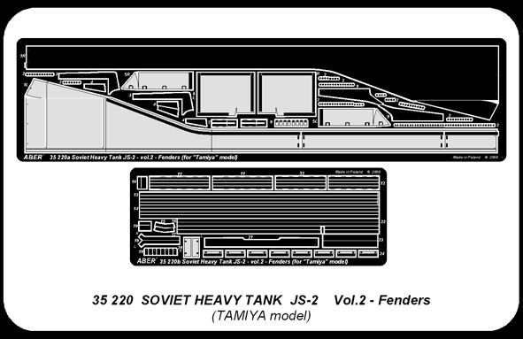ABR-35 220  Дополнения для  Soviet heavy tank JS-2 – vol. 2 Fenders для Tamiya 1/35