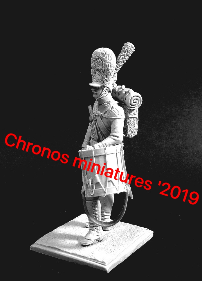 CHM-54185(M). Барабанщик гренадерских рот пехотных полков, Вюртемберг 1812 г. 54 мм. Материал - белый металл. Chronos Miniatures