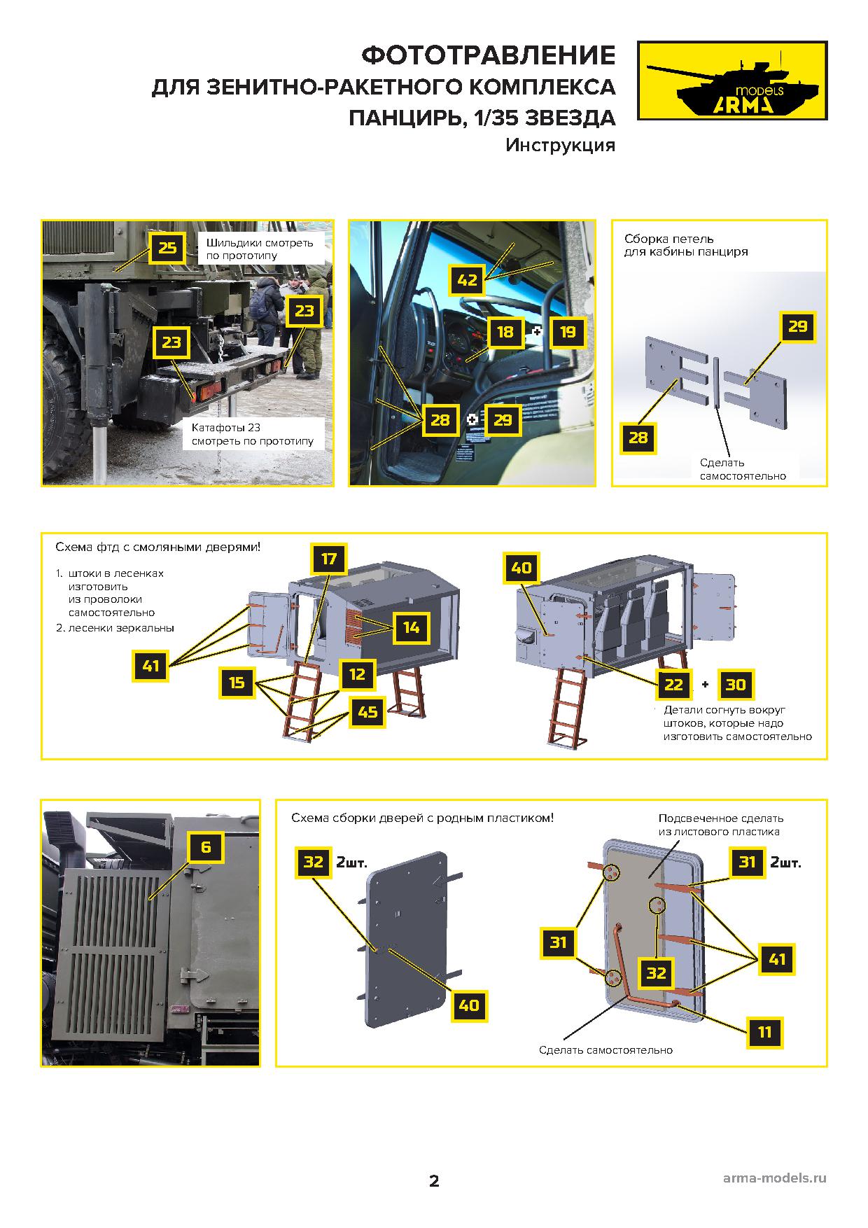 AM3698-1 Фототравление на Панцирь-С1 для модели от Звезды (Откидные решетки)