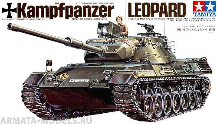 35064 Западно-германский танк LEOPARD c 105-мм пушкой и фигурой танкиста Tamiya