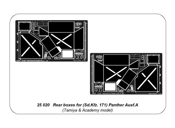 ABR-25 020  Дополнения для  Rear boxes for (Sd.Kfz. 171) Panther Ausf.A для Tamiya/Academy 1/25