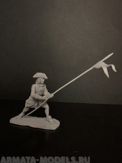 5223ТБ Русский унтер-офицер с пикой отражающий атаку, Северная  война Три Богатыря