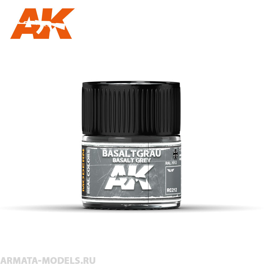 RC212 Краска Real Colors Basaltgrau-Basalt Grey RAL 7012 10ml