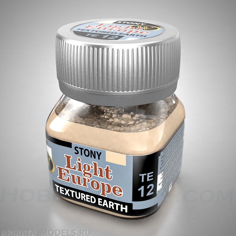 TE-12  Быстросохнущая акриловая смесь для создания реалистичной текстуры: каменистая светлая европейская земля