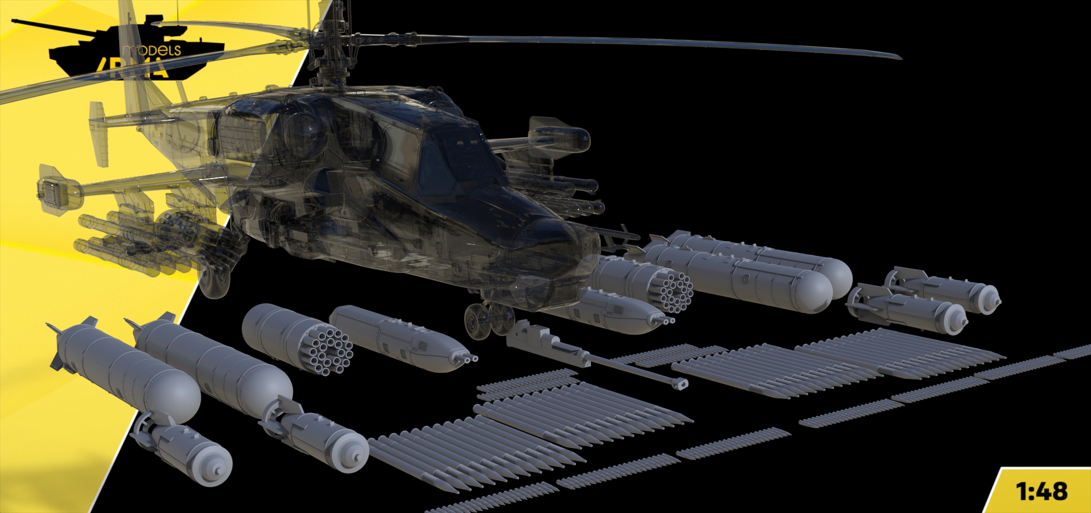 AM48334 Выставочный набор вооружения Ка-50/Ка-52 Arma Models