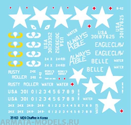 35163BIS Декаль US Tanks in Korea #6 - M24 Chaffee