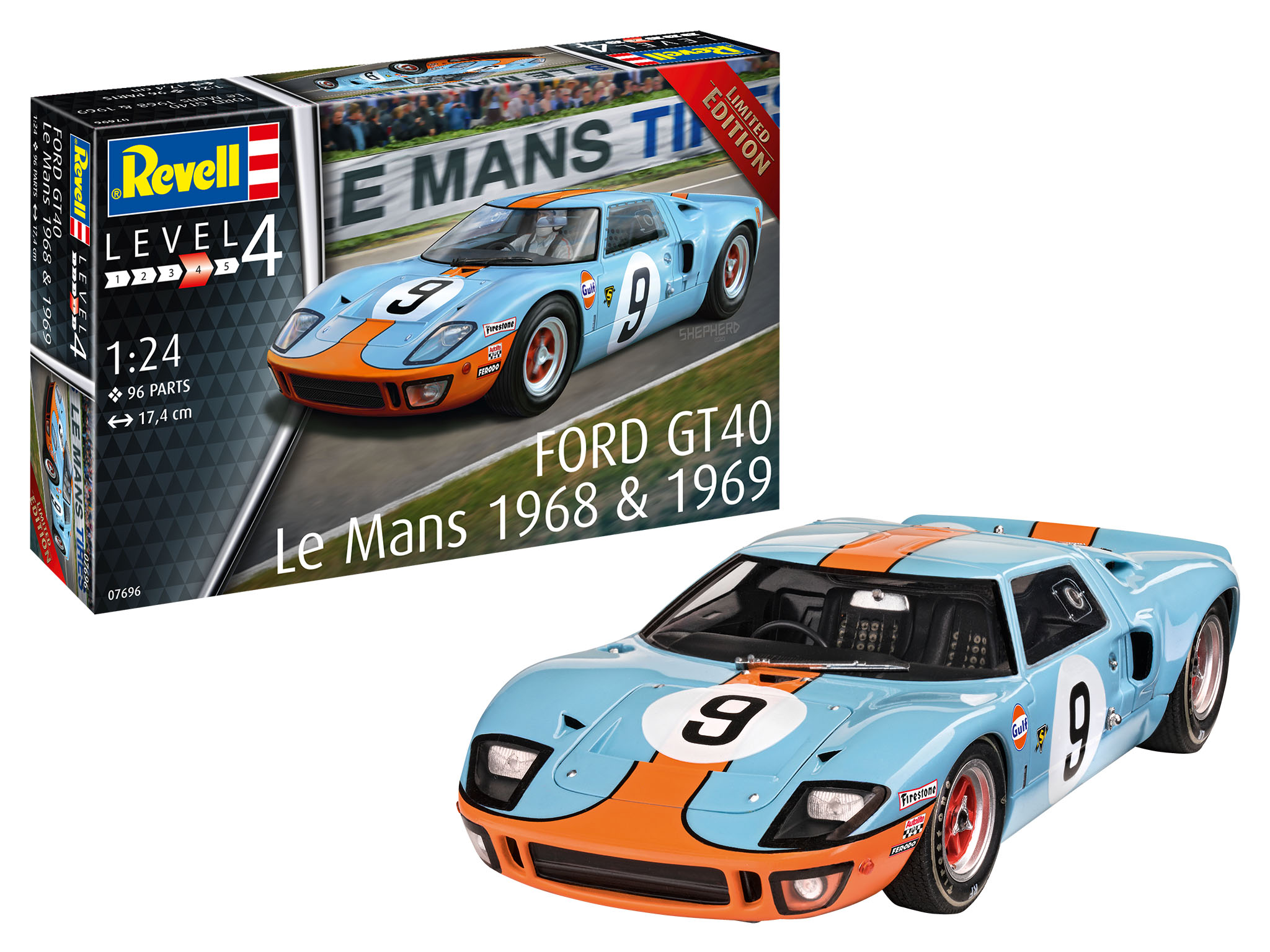 07696RE Автомобиль  Ford GT 40 Le Mans 1968 Revell