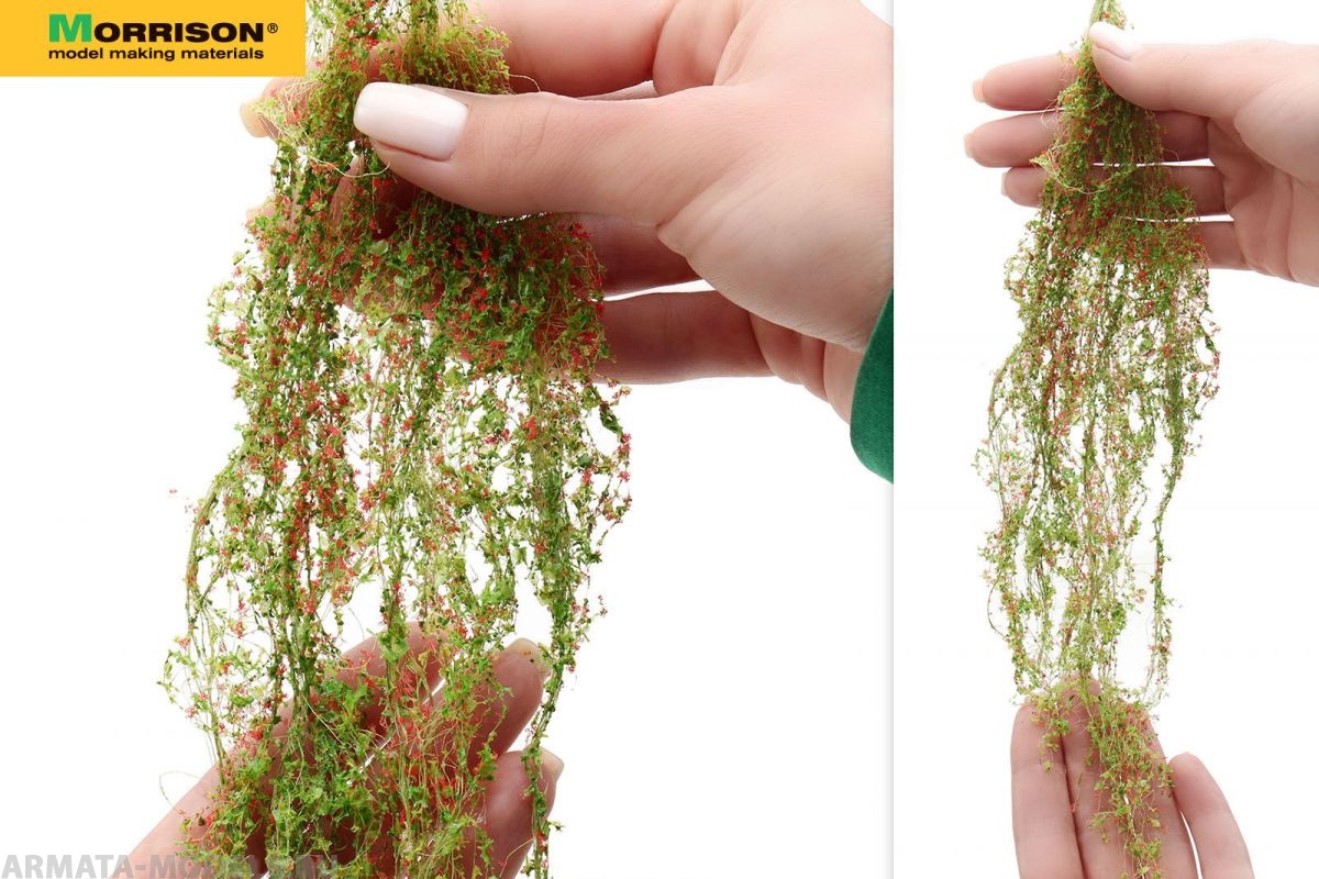 140cvn002 Цветочные вьюны для диорамы. Красные.