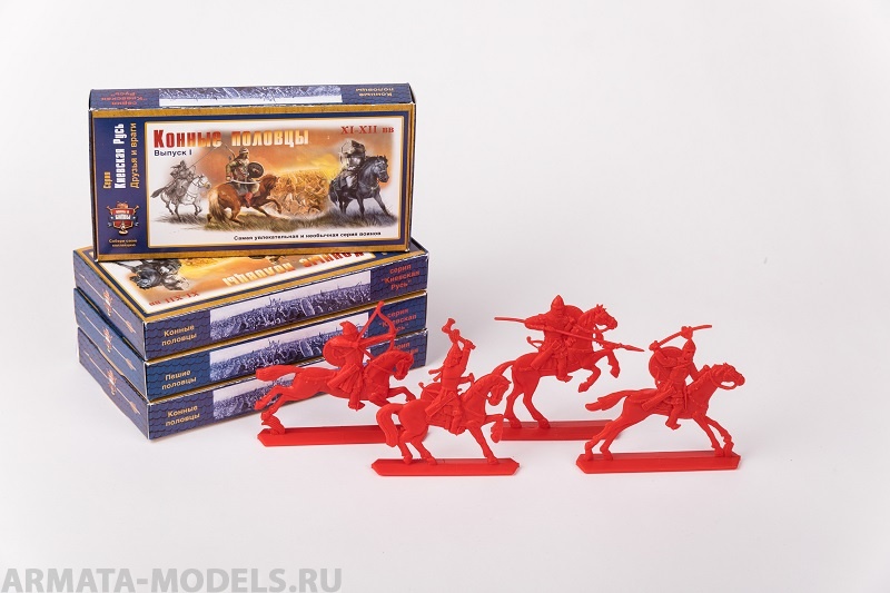 WAB002Red Набор фигур Конные половцы (красный) Воины и Битвы