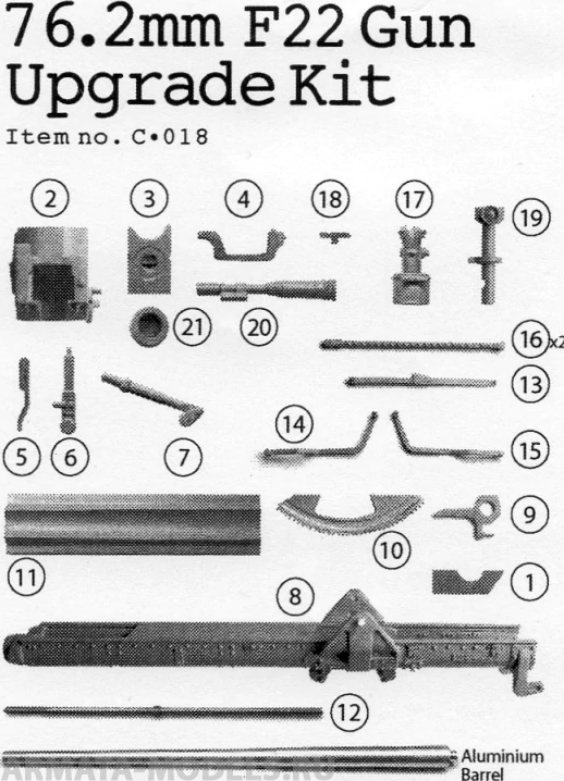 K59PR  7.62mm F22resin upgrade kit for Bronco