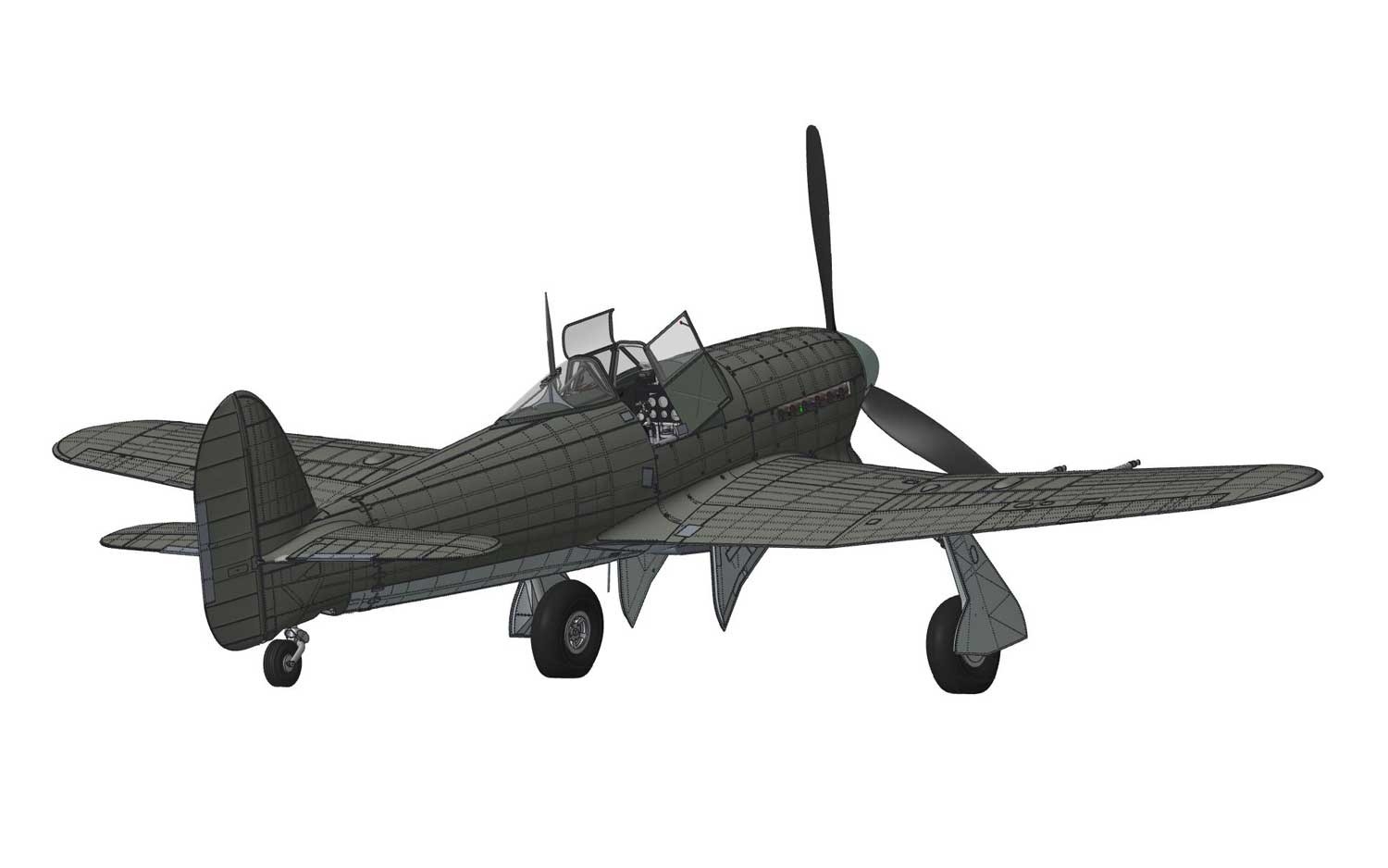 A19003A Сборная модель самолета Hawker Typhoon 1B - Car Door (plus extra Luftwaffe scheme) Airfix