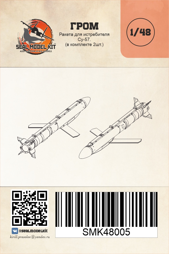 SMK48005 Ракеты Гром Э1 (2шт в комплекте)