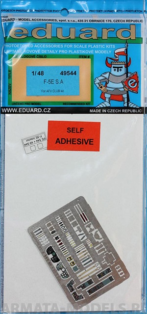 49544 Фототравление для F-5E S.A (интерьер/эктерьер) для модели AFV Club